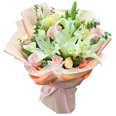 潍坊10朵玫瑰百合混搭，爱是难忘时刻